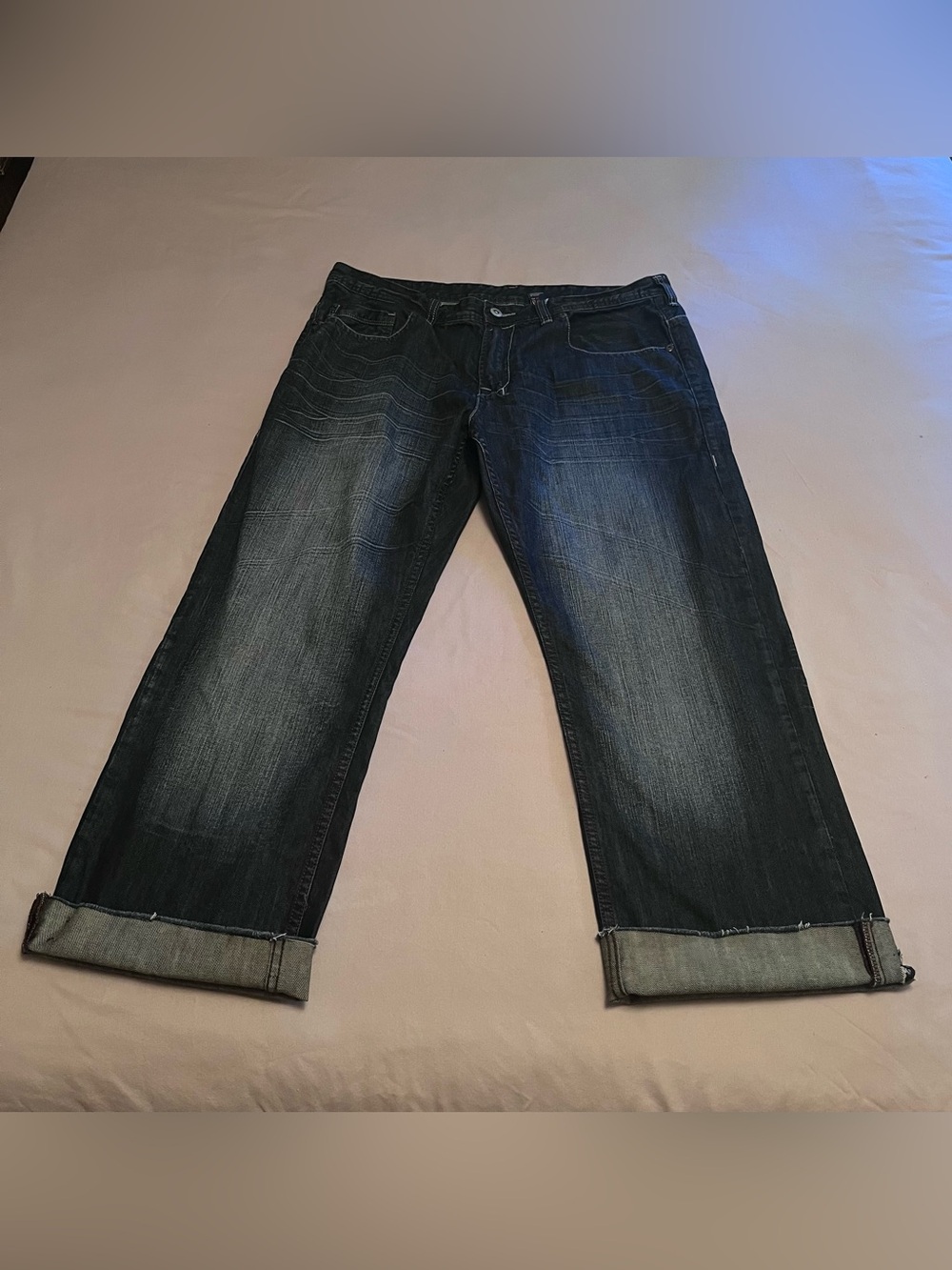 Buffalo David Bitton Men's Y2K Style Faded Blue Relaxed Jeans